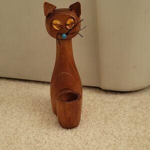 Vintage MCM Cat Toothpick Holder